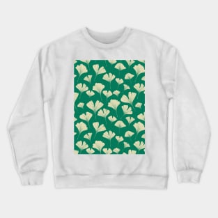 Ginkgo biloba leaves botanical pattern in dark green Crewneck Sweatshirt